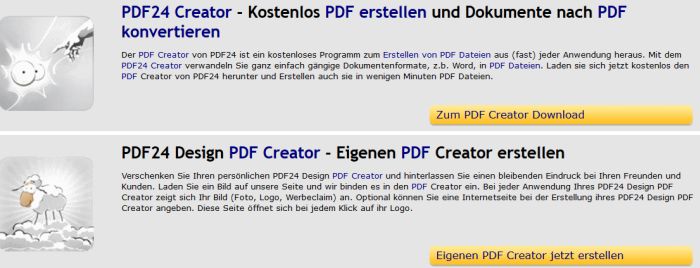 Kostenloser PDF Drucker: PDF24