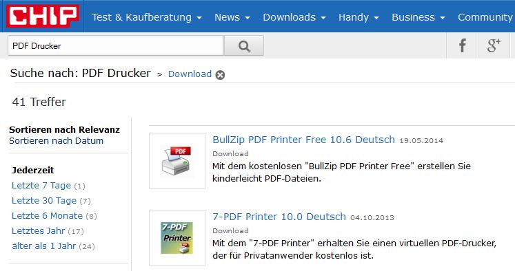 PDF Drucker bei Chip im Vergleich