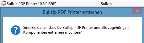 Bullzip deinstallieren