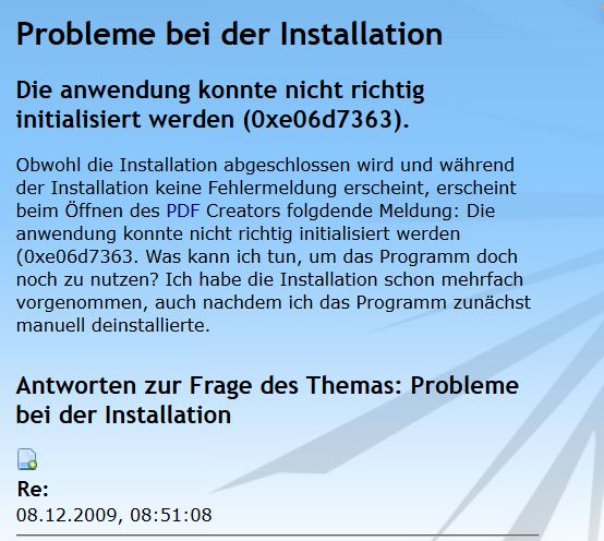 Probleme mit dem PDF Drucker